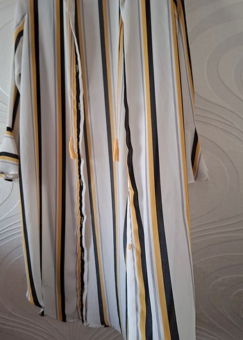 Uzun Bohem Çizgili Kadın Sabahlık - Görsel 6