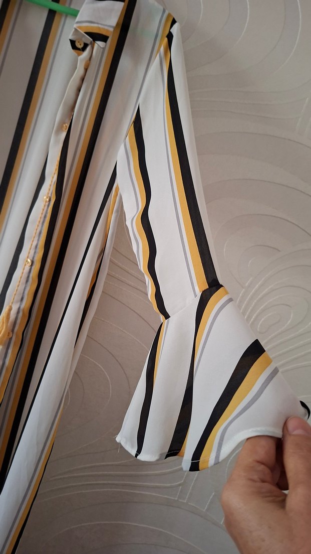 Uzun Bohem Çizgili Kadın Sabahlık - Görsel 2