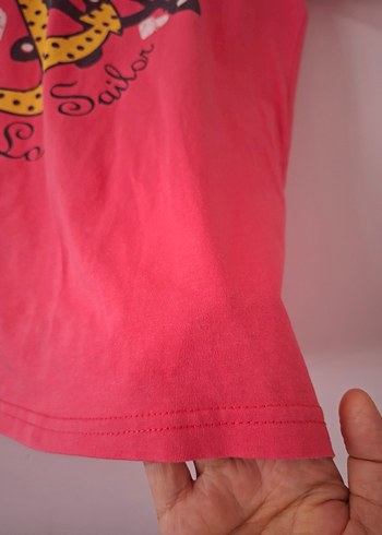 Pembe Kısa Kollu Baskılı Tişört   uygundur - Görsel 4