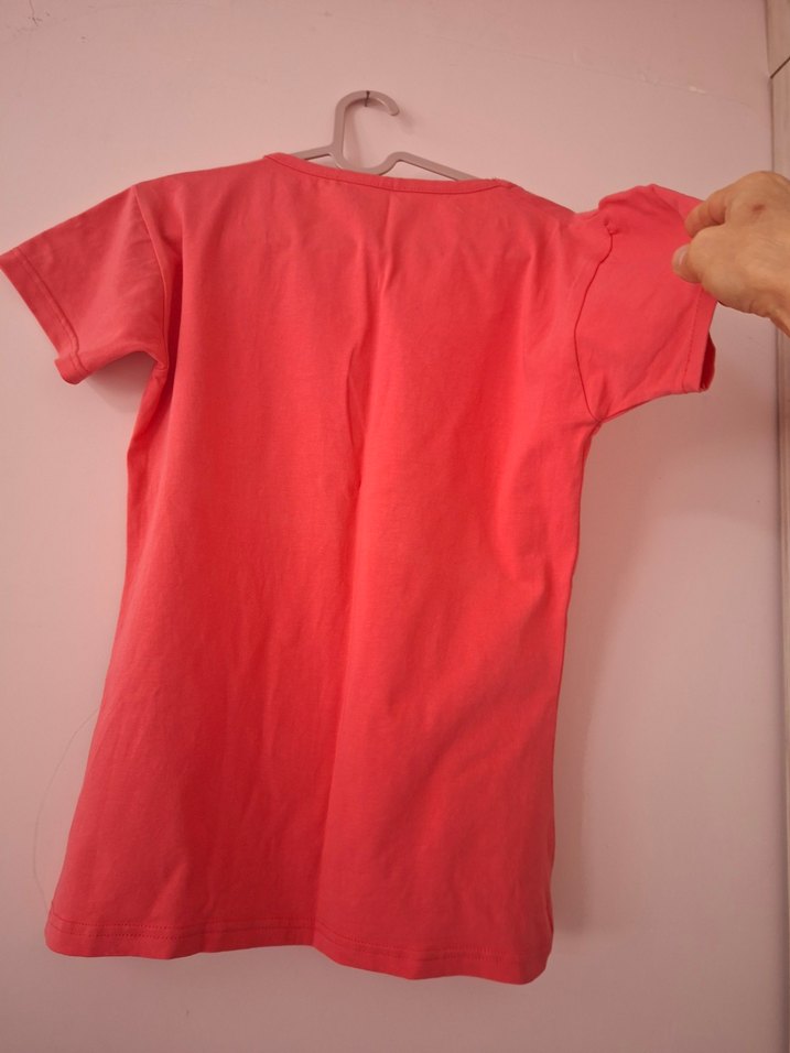 Pembe Kısa Kollu Baskılı Tişört   uygundur - Görsel 3