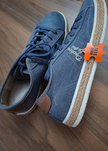 Erkek Mavi Denim Bağcıklı Espadril 43 numara sıfır ürün - Görsel 6