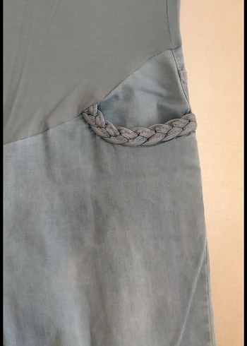 Diğer Gri Kemerli Hamile Kot Pantolon