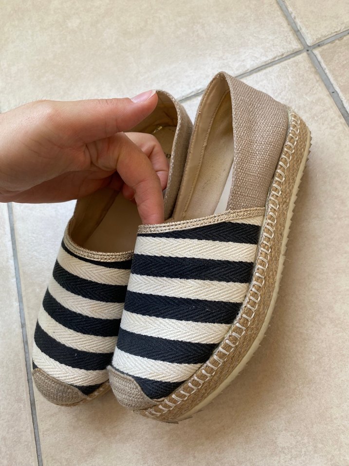 Kadın Bohem Çizgili Dolgu Topuk Espadril - Görsel 3