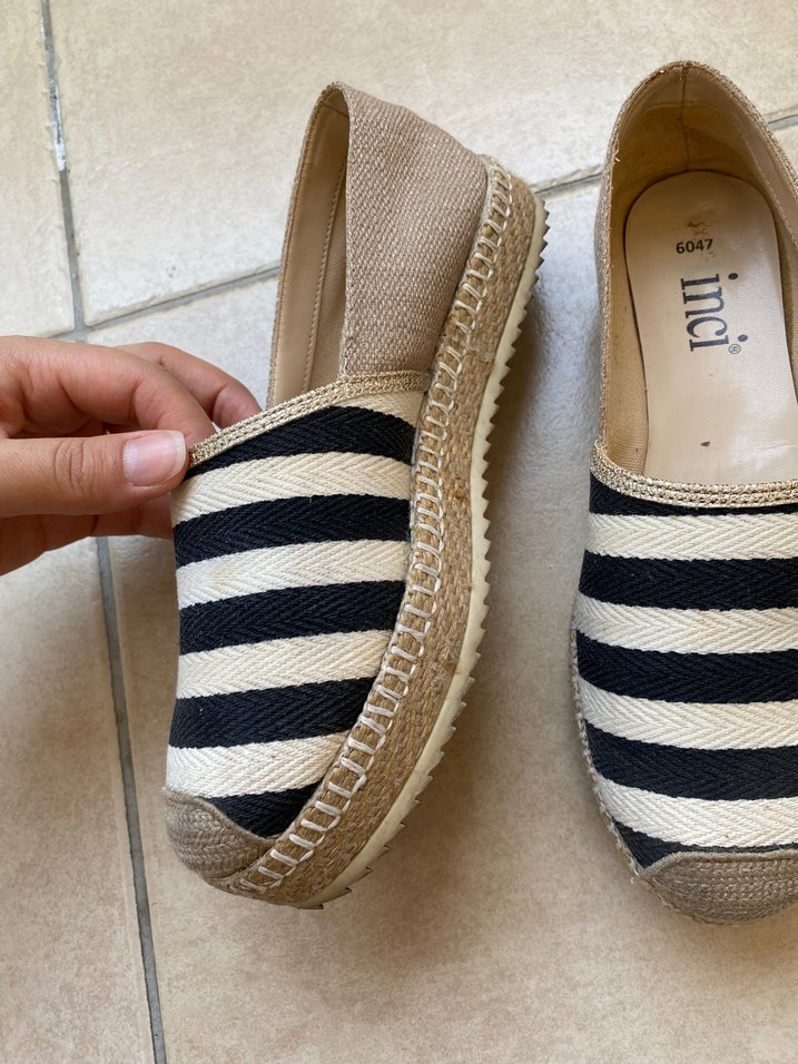 Kadın Bohem Çizgili Dolgu Topuk Espadril - Görsel 2