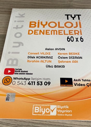 TYT Biyoloji Denemeleri 60x6 - Biyotik Yayınları