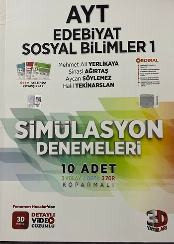 AYT Edebiyat Sosyal Bilimler 1 Simülasyon Denemeleri