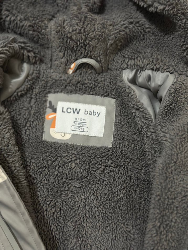 Gri Baskılı Kürklü Bebek  astronot mont - Görsel 2