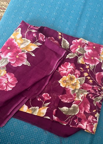 Bordo Bohem Çiçek Desenli Kadın Fular yazma - Görsel 3