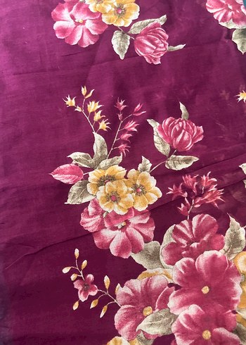 Bordo Bohem Çiçek Desenli Kadın Fular yazma - Görsel 2