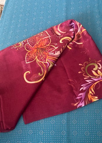 Bordo Bohem Çiçek Desenli Kadın Fular - Görsel 2