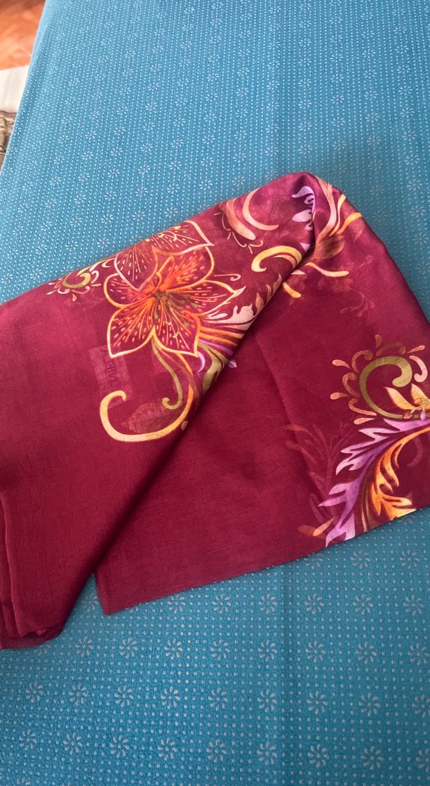 Bordo Bohem Çiçek Desenli Kadın Fular - Görsel 2