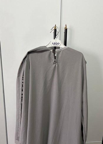 Gri Uzun Kollu Kadın Elbise - Görsel 4