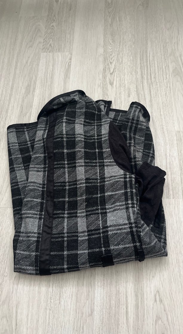 Gri Ekose Salaş Kadın Uzun Kaban - Görsel 3