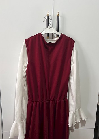 Bordo Kadın Uzun Bohem Elbise - Görsel 3