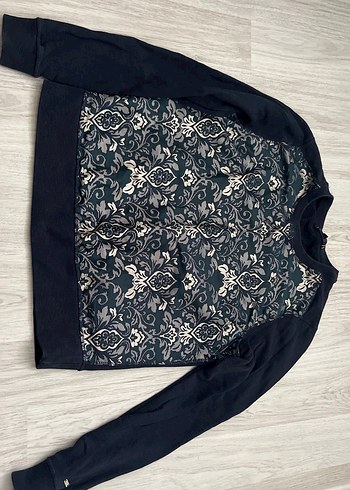 Desenli Gri Kadın Sweatshirt - Görsel 2