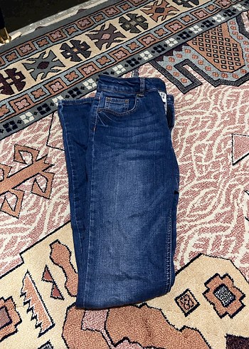 Kadın Koyu Mavi Bağlamalı Sıkı Kesim Kot Pantolon - Görsel 3