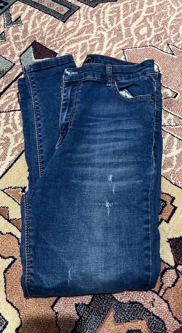 Kadın Koyu Mavi Bol Kesim Denim Pantolon - Görsel 3