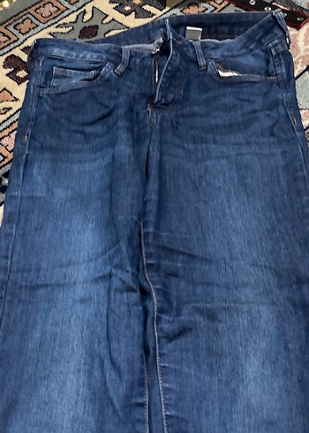 Kemerli Lacivert Kadın Denim Pantolon - Görsel 2