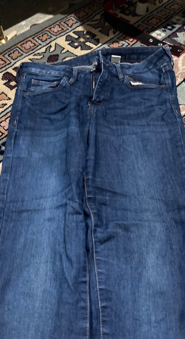 Kemerli Lacivert Kadın Denim Pantolon - Görsel 2