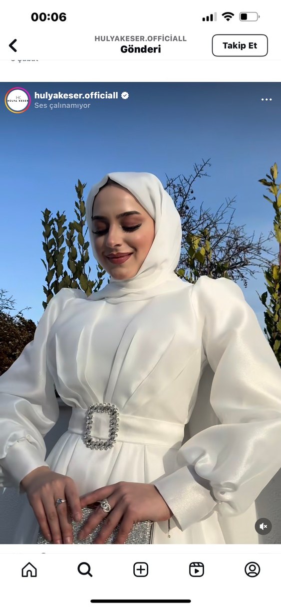 Beyaz Uzun Kollu Aysun Abiye - Görsel 2