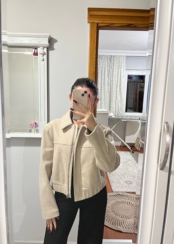 Bej Kadın Süet Ceket