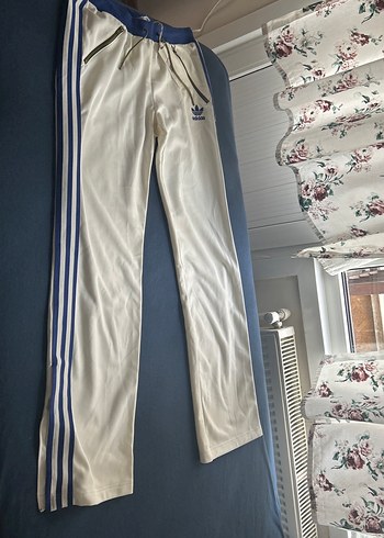 Adidas Kadın Beyaz Pamuklu Fermuarlı Eşofman Altı