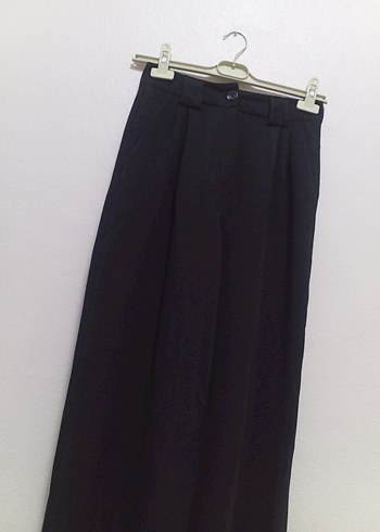 Siyah Kadın Midi Kumaş Pantolon - Görsel 5