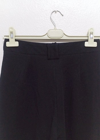 Siyah Kadın Midi Kumaş Pantolon - Görsel 2