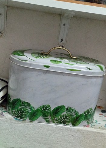 Yeşil Parlak Yaprak Desenli ekmeklik - Görsel 2