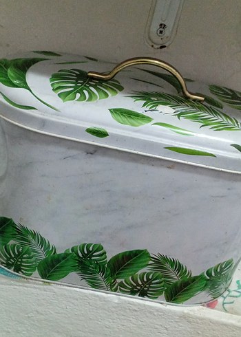 Yeşil Parlak Yaprak Desenli ekmeklik - Görsel 3