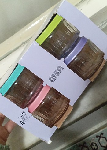 Renkli Kapaklı 4'lü Cam Saklama Kabı Seti - Görsel 3