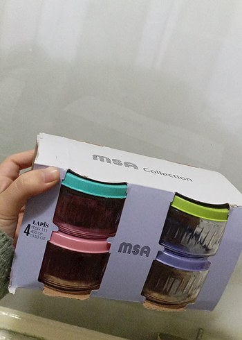 Renkli Kapaklı 4'lü Cam Saklama Kabı Seti - Görsel 2