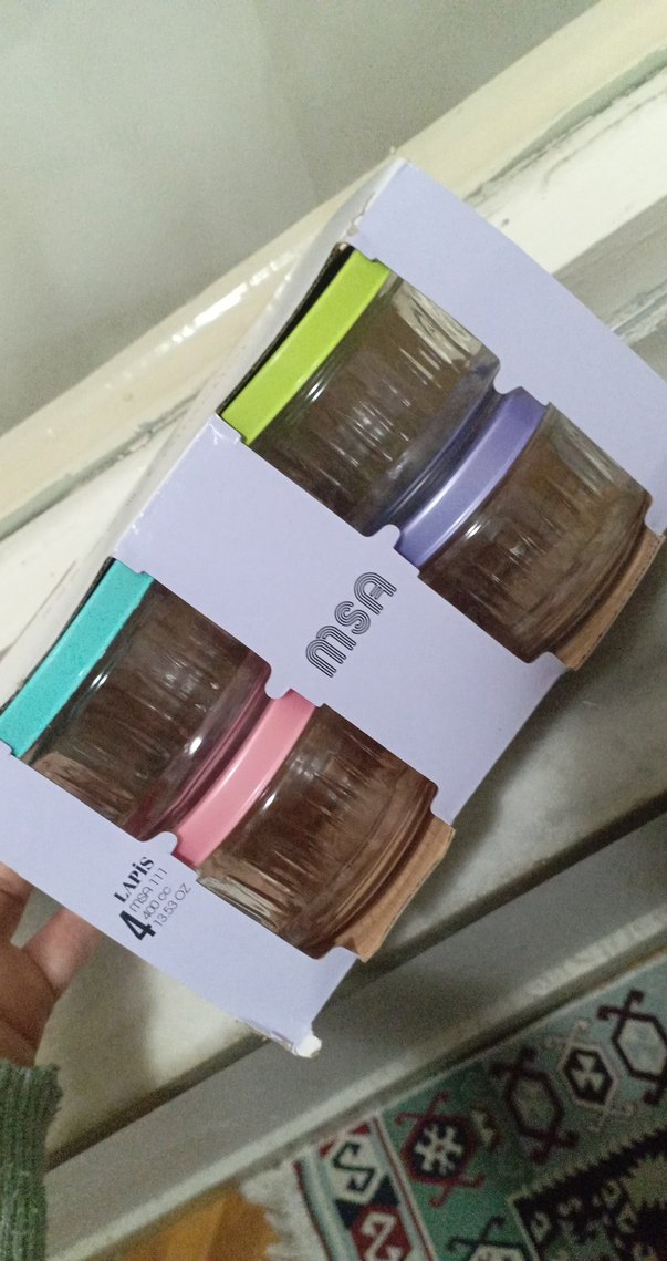 Renkli Kapaklı 4'lü Cam Saklama Kabı Seti - Görsel 3