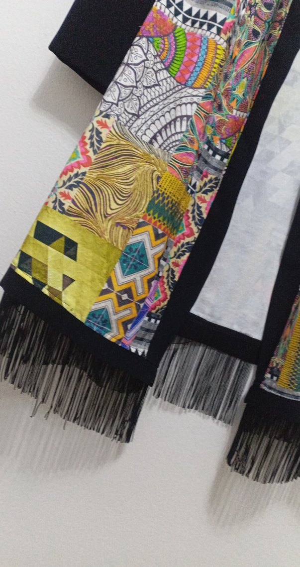 Renkli Püsküllü Uzun Bohem Kadın Kimono - Görsel 3