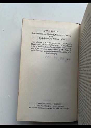 John Keats'in Mektupları - Frederick Page Seçkisi - Görsel 2