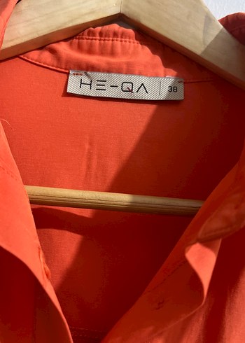 m Beden turuncu Renk He-Qa Turuncu Uzun Kollu Bol Kesim Gömlek