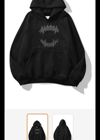 Siyah Kapüşonlu Goth Sweatshirt