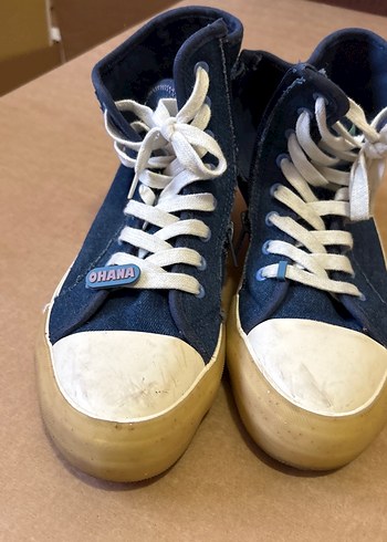 Mavi Kot Yüksek Top Sneaker Kadın - Görsel 4