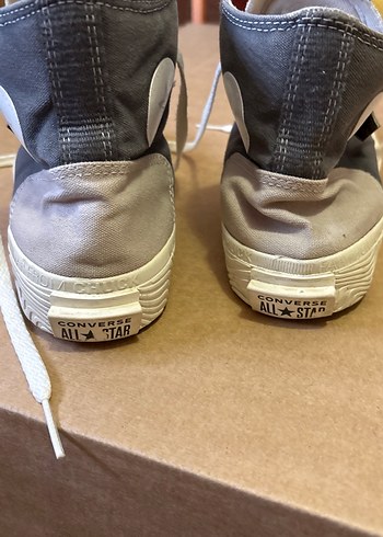 Gri Beyaz Kadın Spor Ayakkabı Elastik Bağcık - Görsel 3