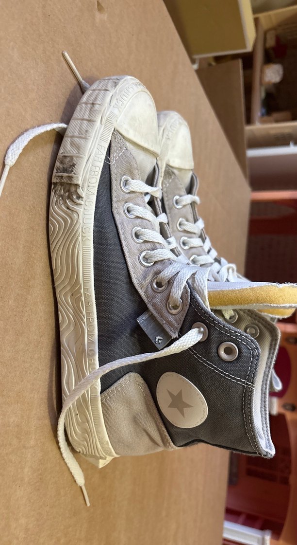 Gri Beyaz Kadın Spor Ayakkabı Elastik Bağcık - Görsel 2