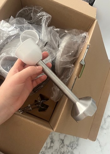 Paslanmaz Çelik Blender Çubuğu Beyaz Saplı