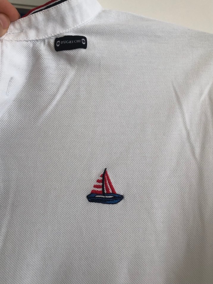 Düğmeli Beyaz Erkek Polo Tişört - Görsel 2