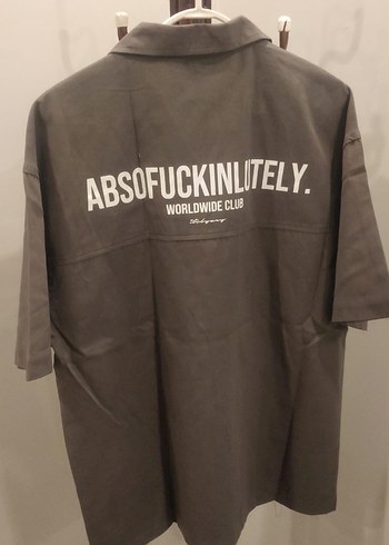 Gri Kısa Kollu oversize Erkek Gömlek - Görsel 4