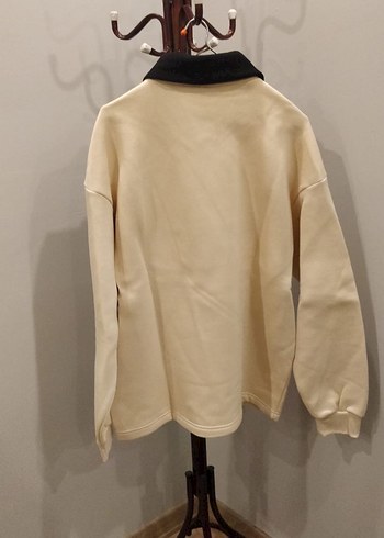 Bej Baskılı şardonlu oversize Sweatshirt - Görsel 2