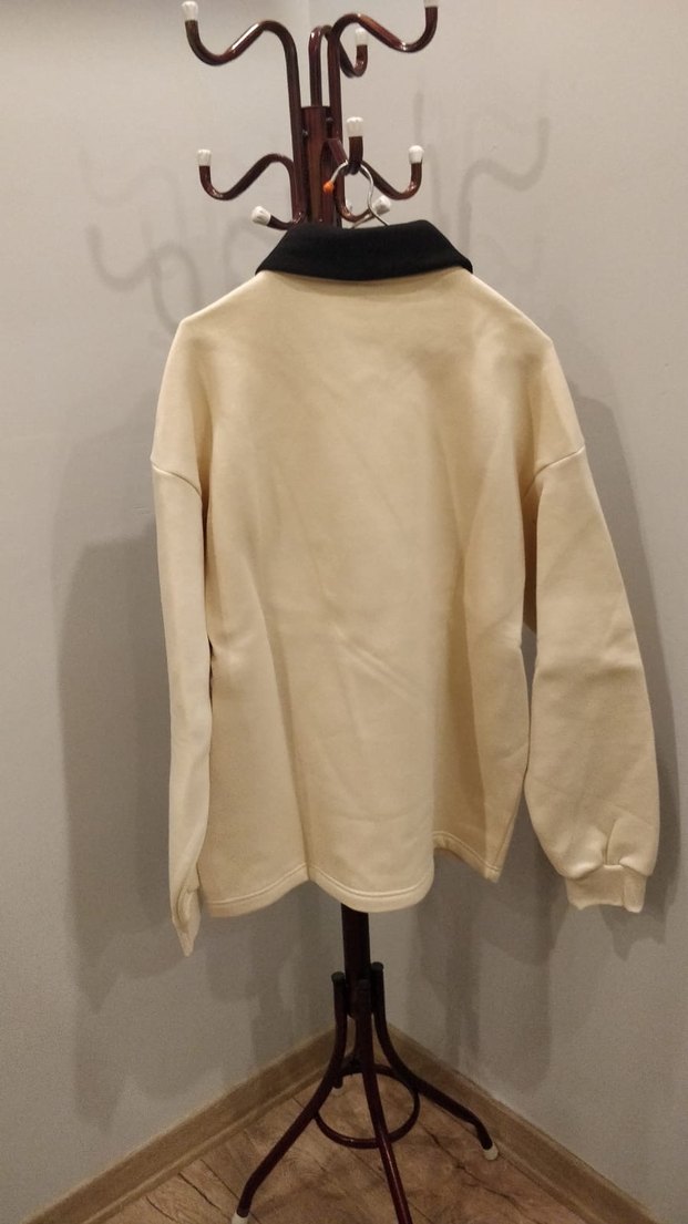 Bej Baskılı şardonlu oversize Sweatshirt - Görsel 2