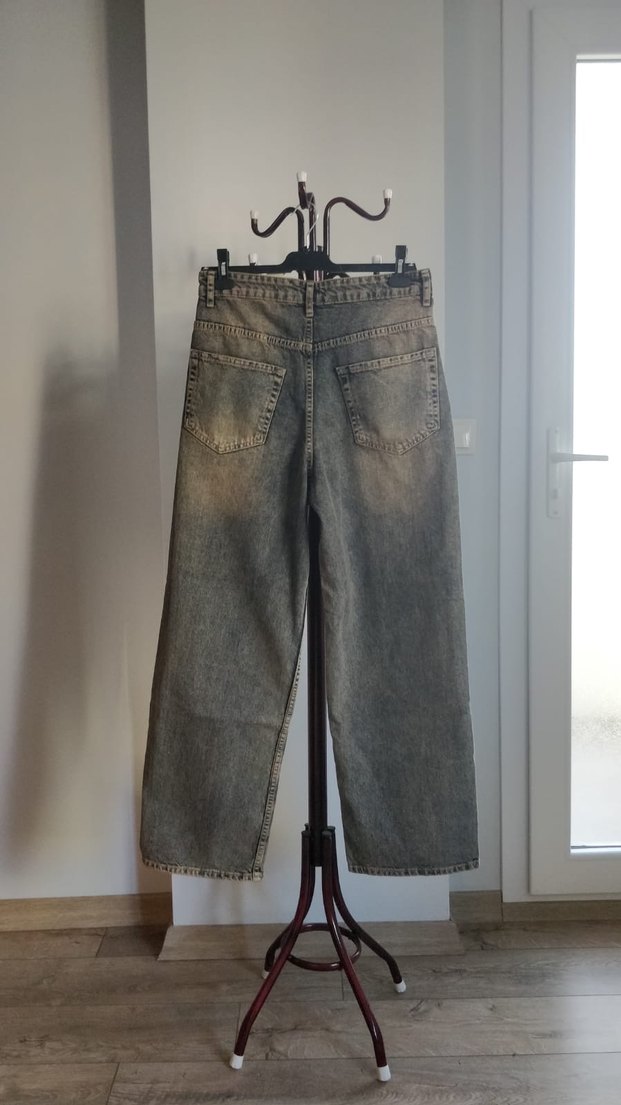 Erkek Gri baggy Denim Jean - Görsel 2