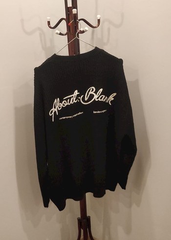 Siyah Örgü oversize Erkek kazak - Görsel 3