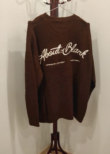 Kahverengi Erkek Örgü oversize Kazak - Görsel 2