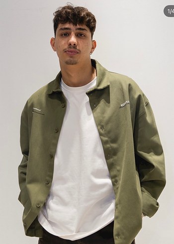 Erkek Khaki Düğmeli Streetwear Ceket - Görsel 2