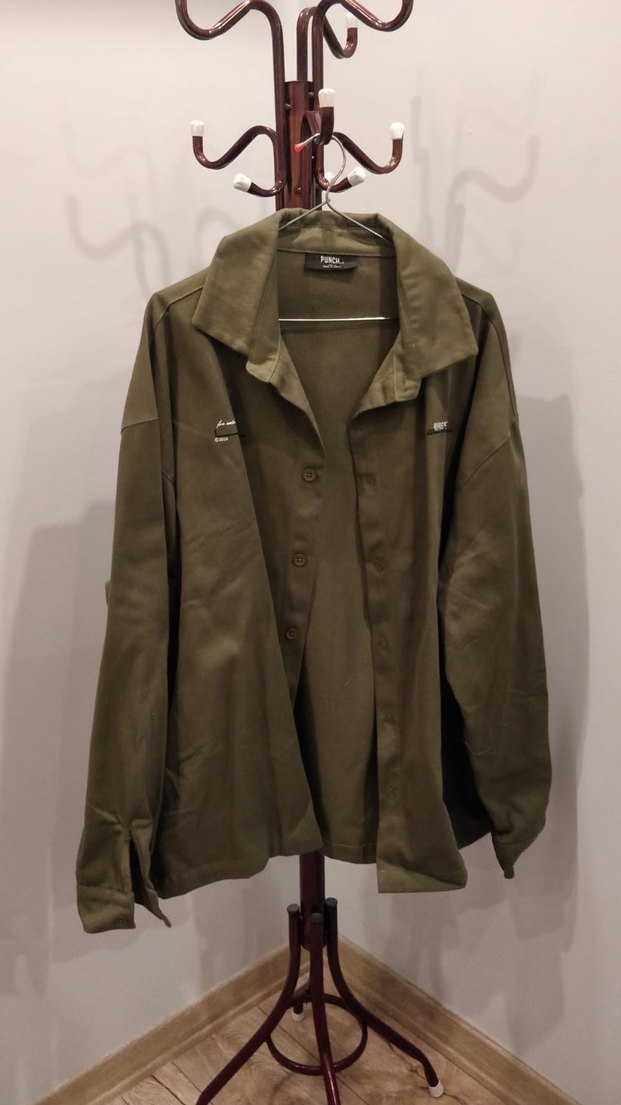 Erkek Khaki Düğmeli Streetwear Ceket - Görsel 3